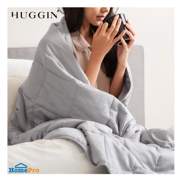 ผ้าห่มถ่วงน้ำหนัก HUGGIN รุ่น 6.8 KG 60X80-INCH สีเทาอ่อน - Image 6