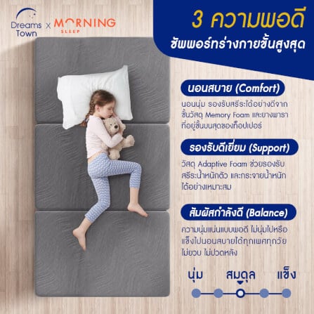 ที่นอนปิกนิก ท็อปเปอร์เมมโมรี่โฟม ผสมคูลลิ่งเจล MORNING TRI-FOLD RESTMAX COOLING TOPPER - Image 6
